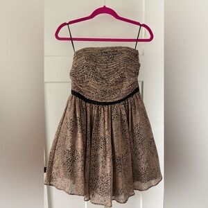 Guess Leopard Print Strapless Dress M